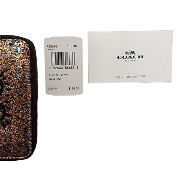 Coach X Keith Haring Small Zip Around Wallet Multi Glitter #F55639 New With Tags - Picture 7 of 16